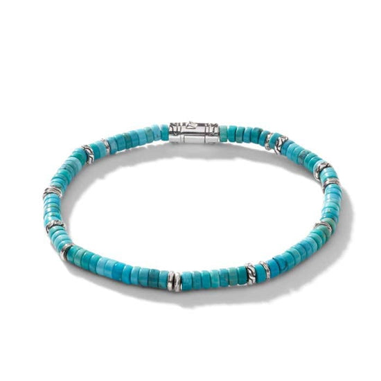 John Hardy Classic Chain Heishi Turquoise Bracelet in Sterling Silver