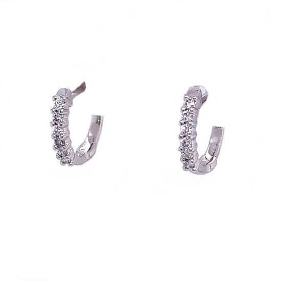 Mountz Collection Huggie Earrings in 14K White Gold