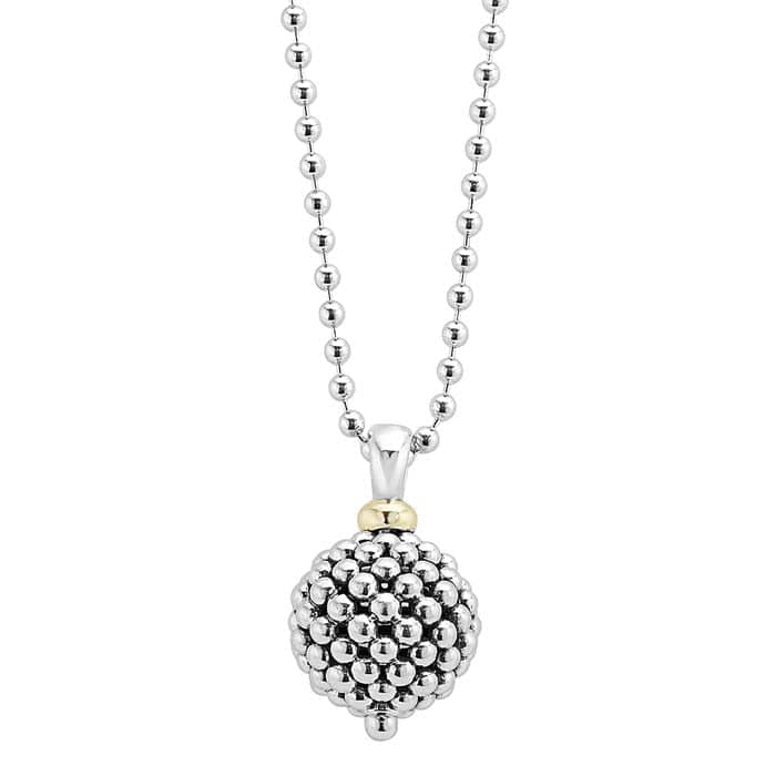 LAGOS 34" Ball Signature Caviar Pendant in 18K Yellow Gold and Sterling Silver