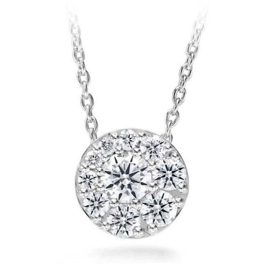 Hearts On Fire 1.50-1.57CTW Tessa Diamond Circle Pendant in 18K White Gold