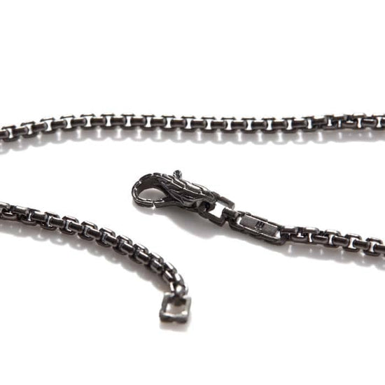 John Hardy 22" Men's Matte Black Box Chain in Sterling Silver