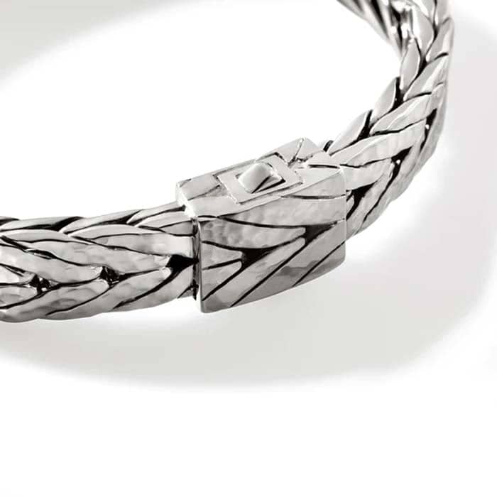 John Hardy Slim Hammered Silver Bracelet in Sterling Silver