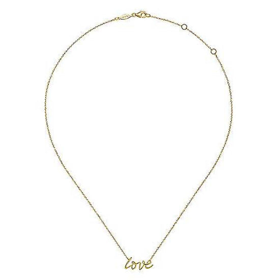 Gabriel & Co. 17" "Love" Pendant/Necklace in 14K Yellow Gold