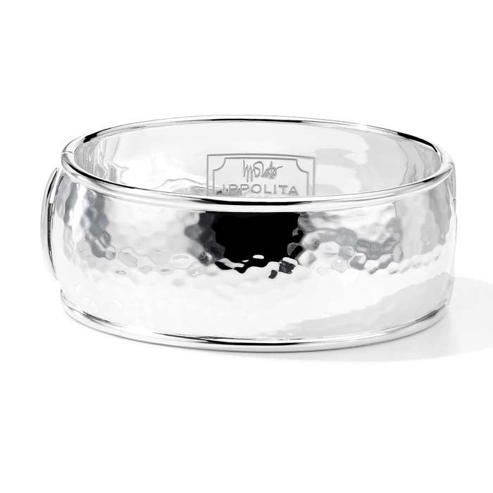 Ippolita Classico Wide Goddess Hinged Bangle in Sterling Silver