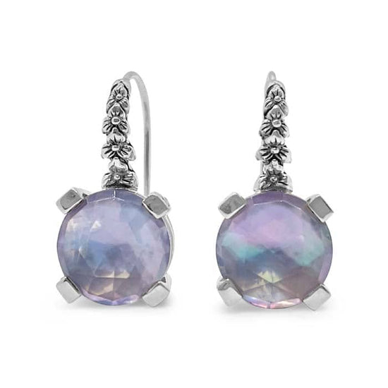 Stephen Dweck Garden of Stephen 12mm Natural Quartz and Amethyst Earrings in Stering Silver