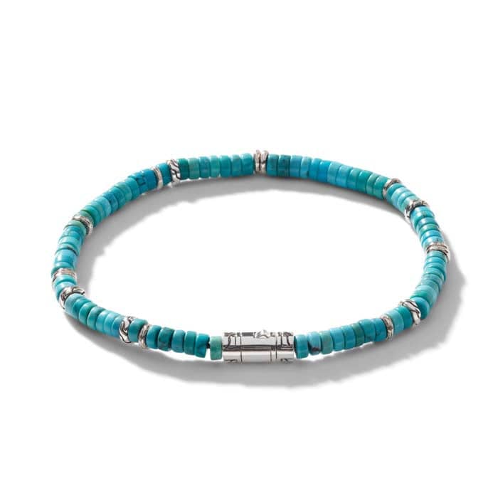 John Hardy Classic Chain Heishi Turquoise Bracelet in Sterling Silver