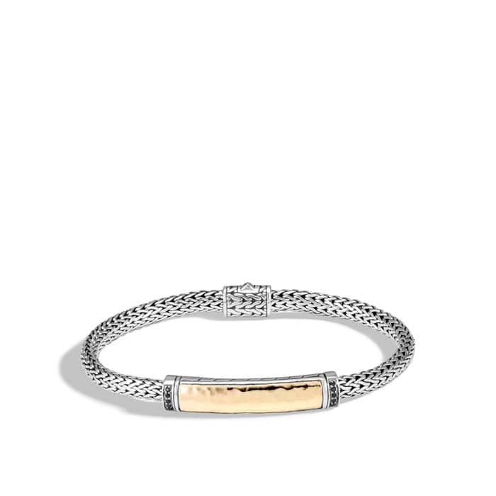 John Hardy Palu ID Bracelet in Sterling Silver and 18K Yellow Gold