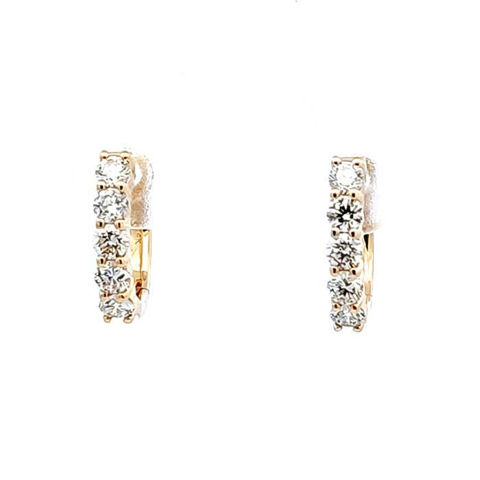 Mountz Collection Hinged Diamond Huggie Earrings in 14K Yellow Gold