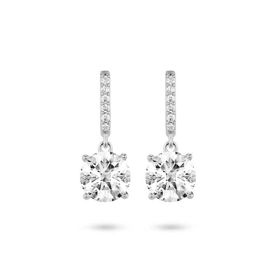 Lightbox 2CTW Lab Grown Diamond Round Brilliant Solitaire Drop Earrings