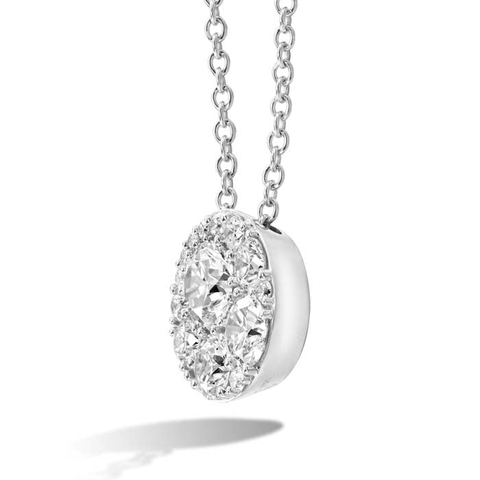 Hearts On Fire .46-.56CTW Tessa Diamond Circle Pendant in 18K White Gold