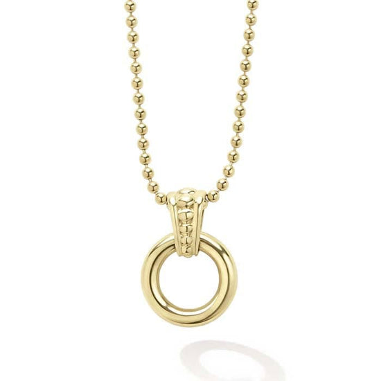 LAGOS Caviar Circle Pendant in 18K Yellow Gold