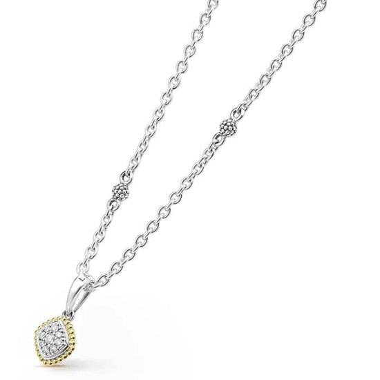 LAGOS Diamond Pendant Necklace in Sterling Silver and 18K Yellow Gold