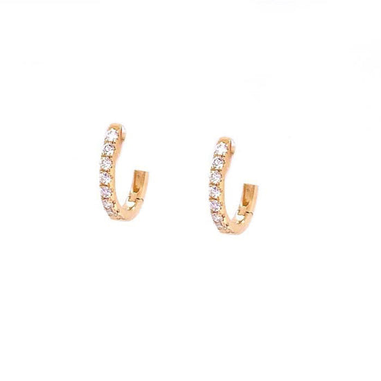 Mountz Collection Oval Diamond Huggie Earrings in 14K Yellow Gold