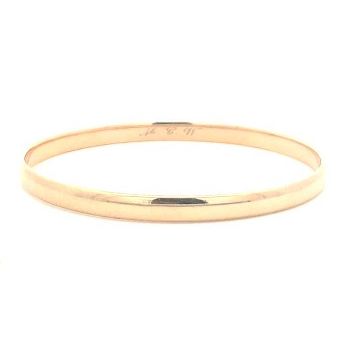 Estate Polished Bangle Bracelet in 14K Yellow Gold