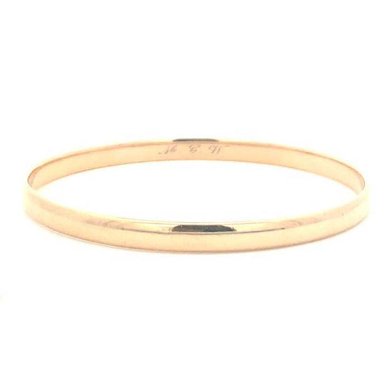 Estate Polished Bangle Bracelet in 14K Yellow Gold