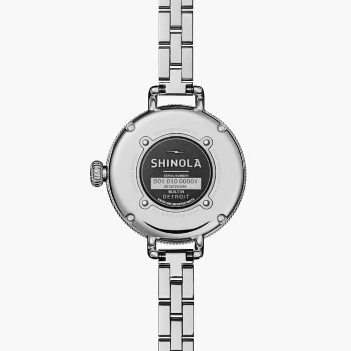 Shinola 34mm "The Birdy" Moon Phase Watch with Silver Dial in Stainless Steel