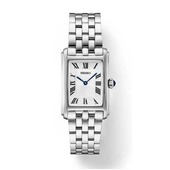 Seiko 22MM Essentials Rectangular Watch in Stainless Steel