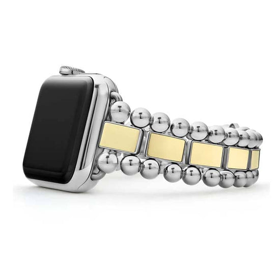 LAGOS 38MM Smart Caviar Link Watch Band in Stainless Steel and 18K Yellow Gold