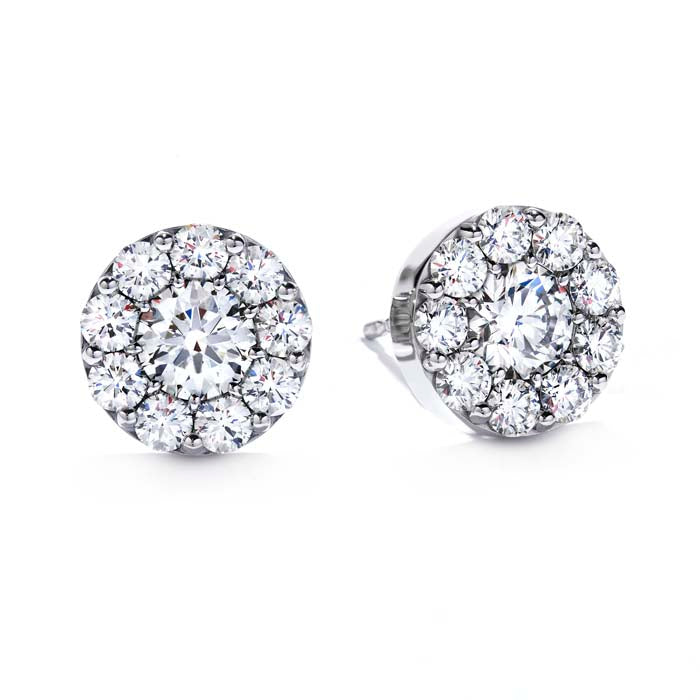 Estate Hearts On Fire Fulfillment Stud Earrings .47CTW-.55CTW in 18K White Gold