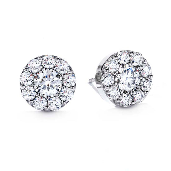 Estate Hearts On Fire Fulfillment Stud Earrings .47CTW-.55CTW in 18K White Gold