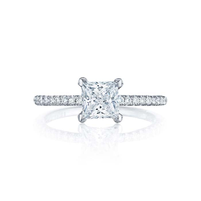 Tacori Petite Crescent Collection Engagement Ring Semi Mount 18K White Gold with Diamonds