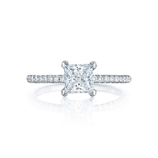 Tacori Petite Crescent Collection Engagement Ring Semi Mount 18K White Gold with Diamonds