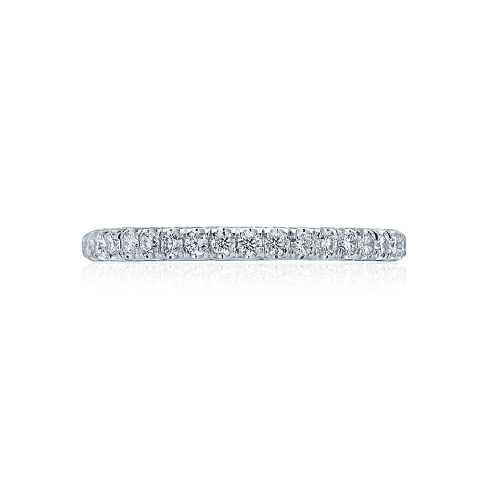 Tacori Petite Crescent French Pavé Diamond Wedding Band - 2mm - in 18K White Gold