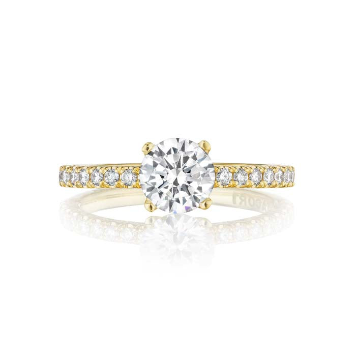 Tacori Petite Crescent Gold Collection Engagement Ring Semi Mount 18K Yellow Gold with Diamonds