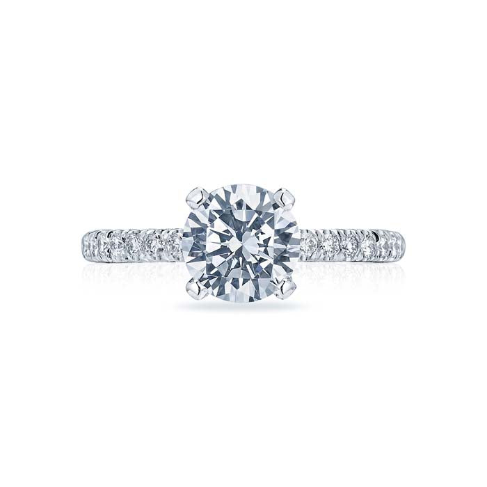 Tacori Petite Crescent Collection Engagement Ring Semi Mount 18K White Gold with Diamonds