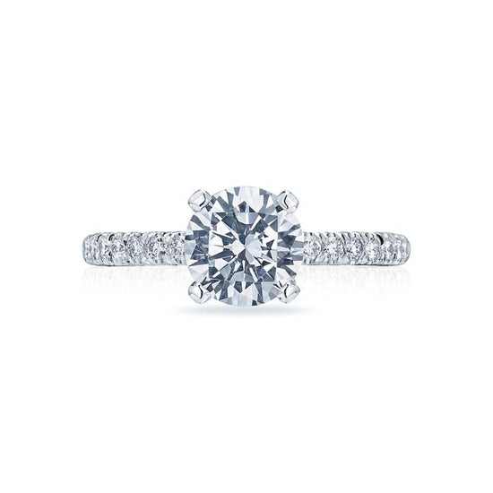 Tacori Petite Crescent Collection Engagement Ring Semi Mount 18K White Gold with Diamonds