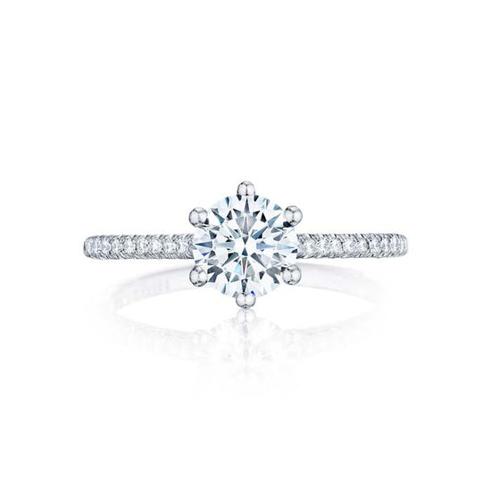 Tacori Petite Crescent Engagement Ring Semi Mount in Platinum with Diamonds