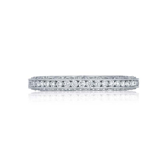 Tacori Classic Crescent Wedding Band in 18K White Gold with Diamonds