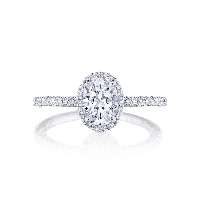 Tacori .37CTW "Petite Crescent" Oval Bloom Semi-Mounting in Platinum