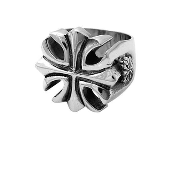 King Baby Gothic Cross Ring in Sterling Silver