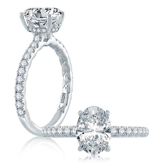 A. Jaffe Pavé Diamond Engagement Ring Semi-Mounting 14K White Gold