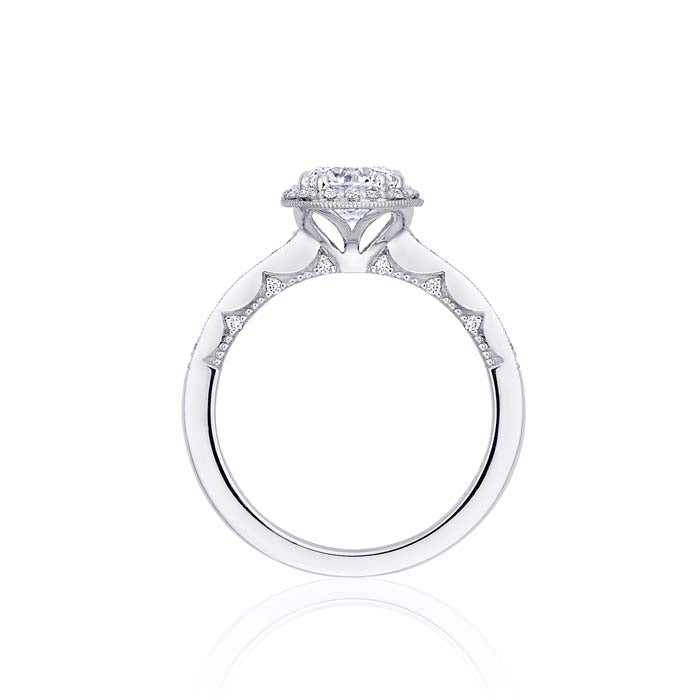 Tacori .32CTW "Coastal Crescent" Round Bloom Semi-Mounting in 14K White Gold