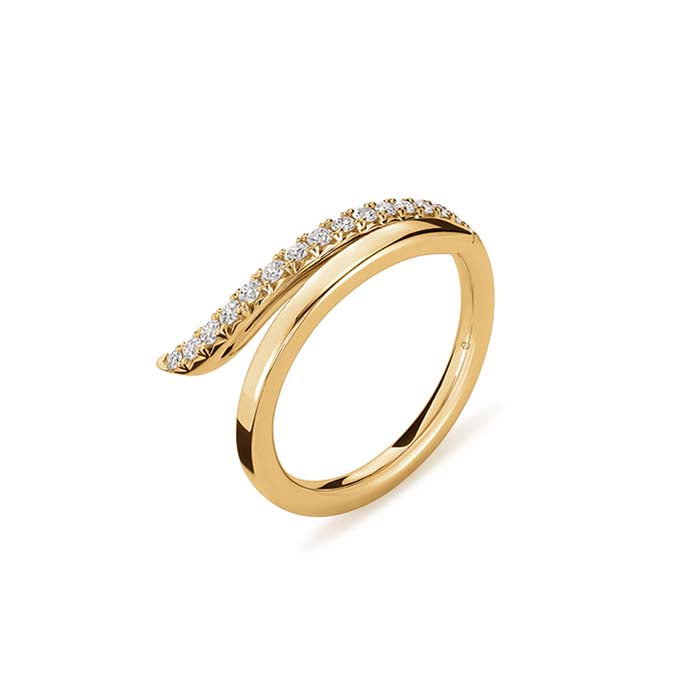 Hearts On Fire .24CTW VELA French Cut Pavé Diamond Ring in 18K Yellow Gold