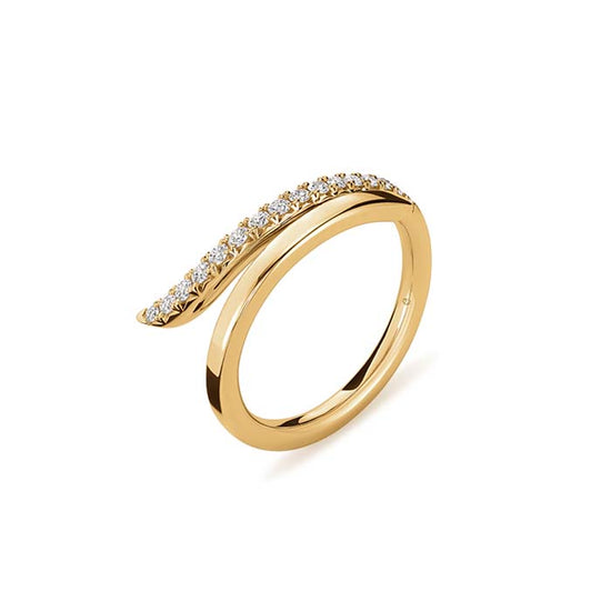 Hearts On Fire .24CTW VELA French Cut Pavé Diamond Ring in 18K Yellow Gold