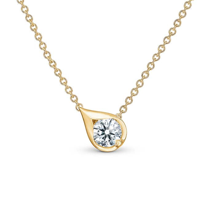 Hearts On Fire .30CTW LU Droplet Pendant in 18K Yellow Gold