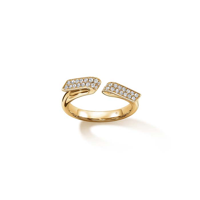 Hearts On Fire .22CTW INSIDE/OUT Diamond Flip Open Ring in 18K Yellow Gold