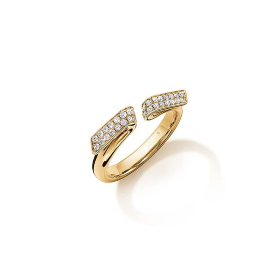 Hearts On Fire .22CTW INSIDE/OUT Diamond Flip Open Ring in 18K Yellow Gold