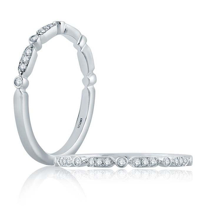 A. Jaffe Diamond Wedding Band in 14K White Gold