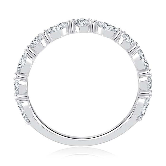 A. Jaffe .67CTW Marquise and Round Diamond Wedding Band in 14K White Gold