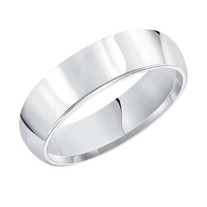 Goldman 5MM High Dome Wedding Band in 14K White Gold