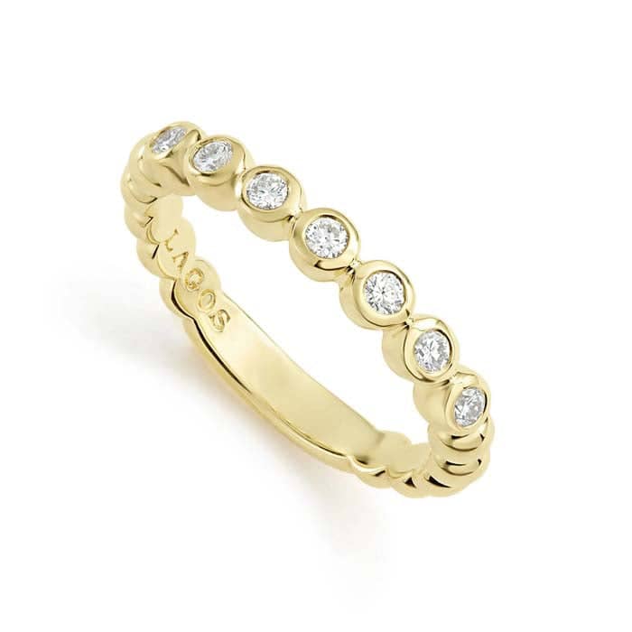 Load image into Gallery viewer, LAGOS Diamond Stacking Ring in 18K Yellow Gold
