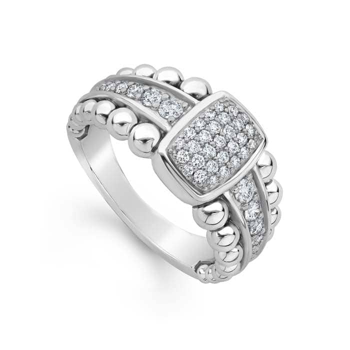 LAGOS .50CTW Diamond Pave Caviar Spark Ring in Sterling Silver
