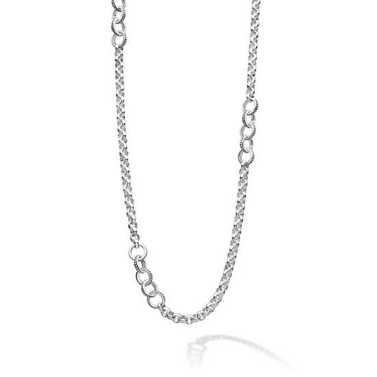 LAGOS 34" 5 Circle Signature Caviar Necklace in Sterling Silver