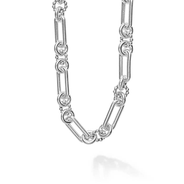 Load image into Gallery viewer, LAGOS Signature Caviar Link Toggle Clasp Necklace in Sterling Silver
