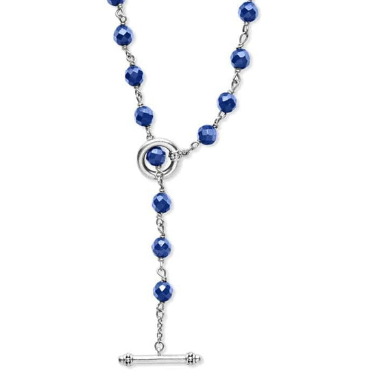 Load image into Gallery viewer, LAGOS 34&amp;quot; Ultramarine Blue Ceramic Caviar Icon Long Beaded Necklace
