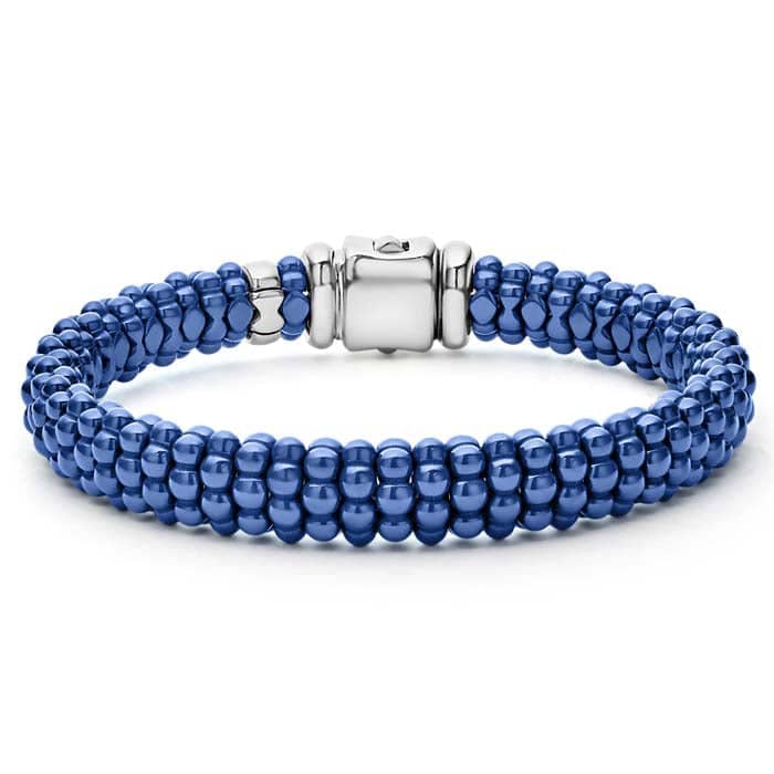 Load image into Gallery viewer, LAGOS Ultramarine Blue Caviar Ceramic Rope Bracelet in Sterling Silver
